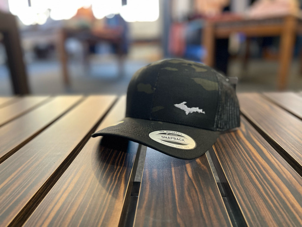 Embroidered UP Six-Panel Retro Trucker Cap